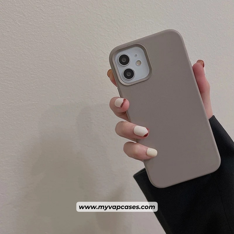 Grey Leather Full Edges Phone Case