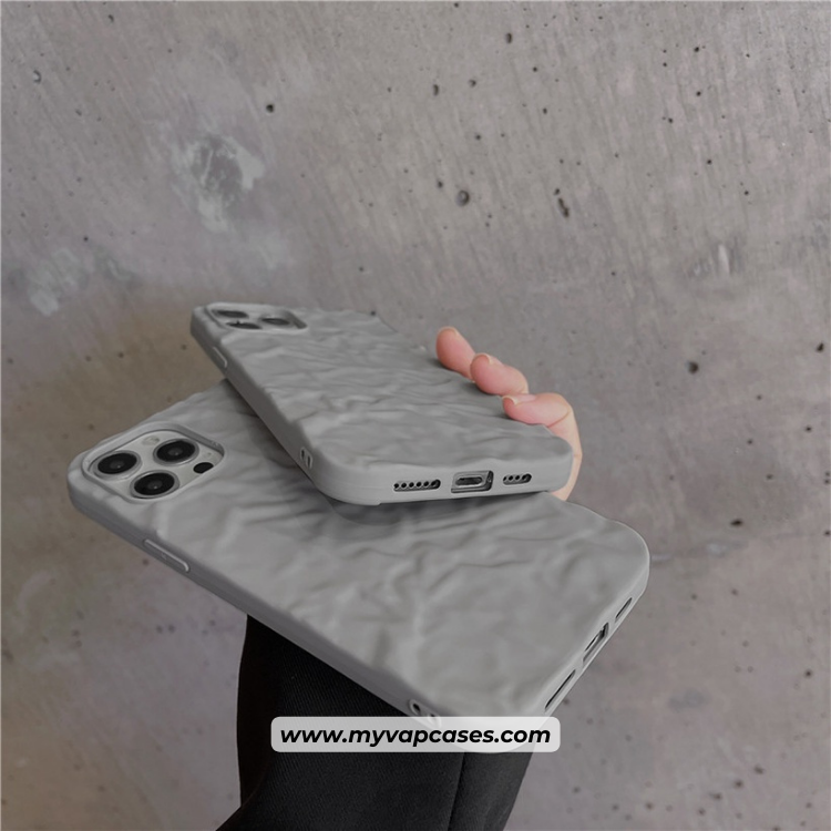 Silicone Wrinkled Texture Grey Phone Case