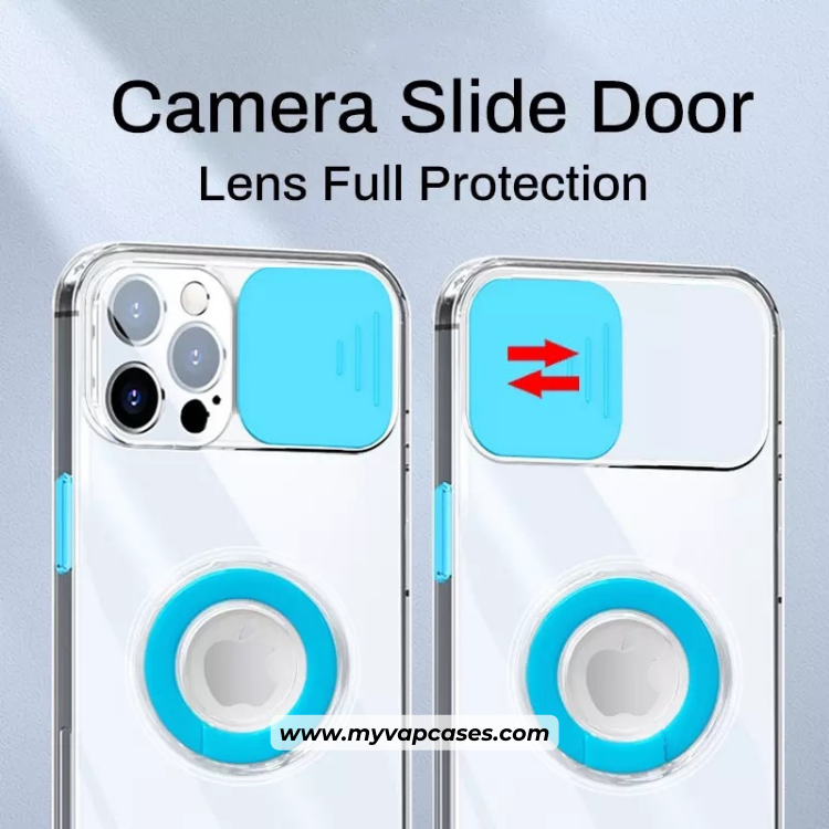 Transparent with Blue Slide Camera Protection Phone Case