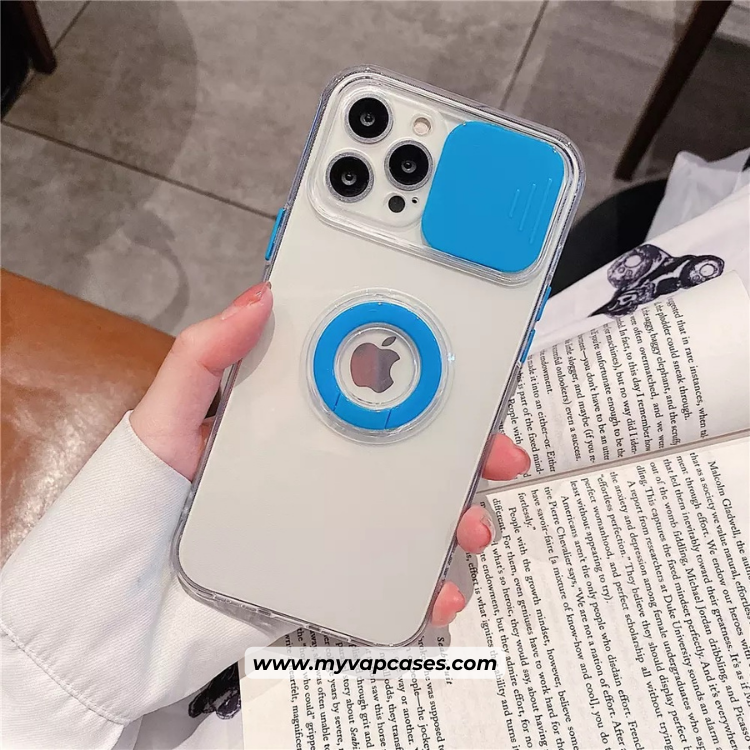 Transparent with Blue Slide Camera Protection Phone Case