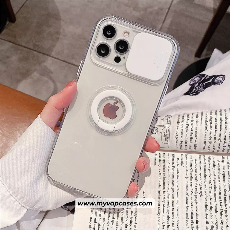 Transparent with White Slide Camera Protection Phone Case