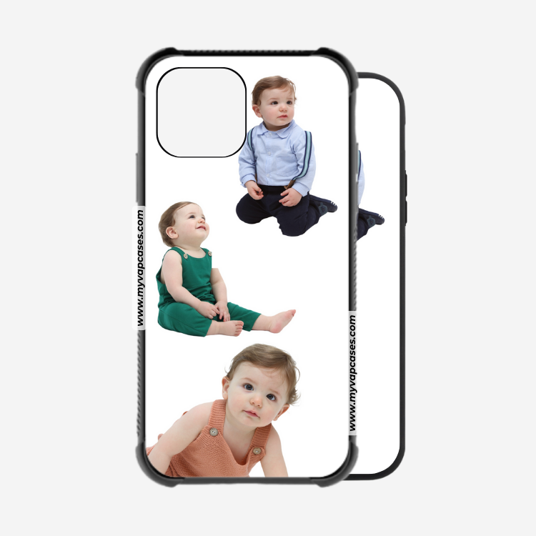 Baby Photos on White Background Rubber Phone Case