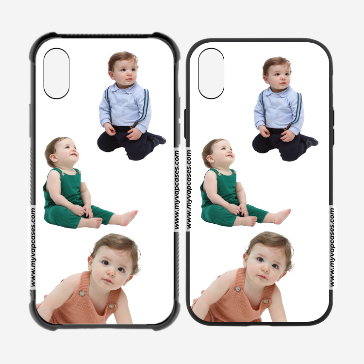 Baby Photos on White Background Rubber Phone Case