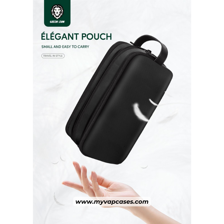 Green Lion Elegant Pouch - Black