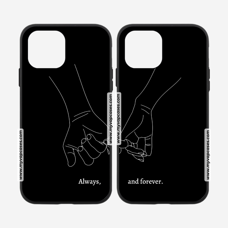 Holding Hands Black Edition Matching Rubber Phone Cases