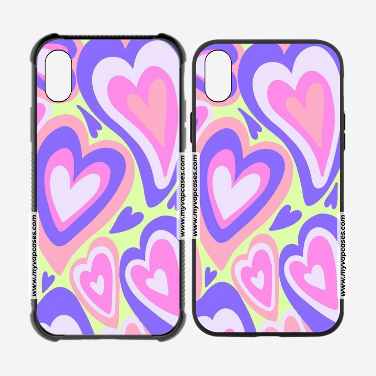 Merged Colorful Hearts Rubber Phone Case