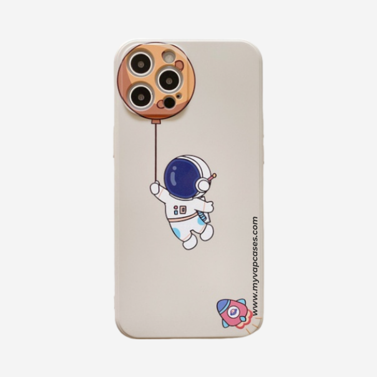 Astronaut Holding to the Moon Silicone Phone Case