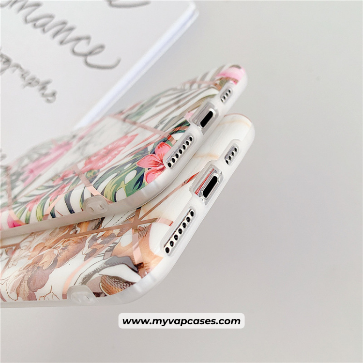 Geometric Marble Floral Phone Case