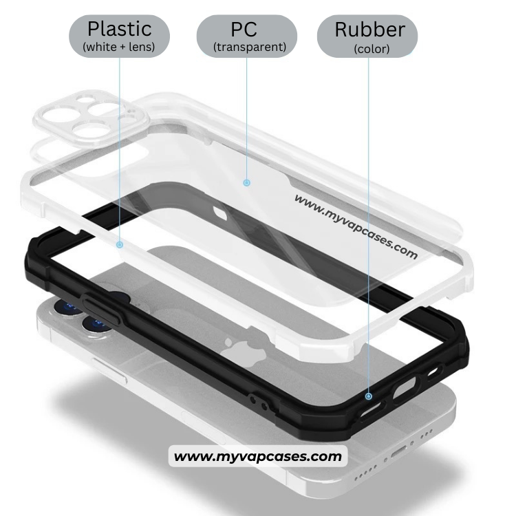 Black Hybrid Clear with Camera Protection Phone Case