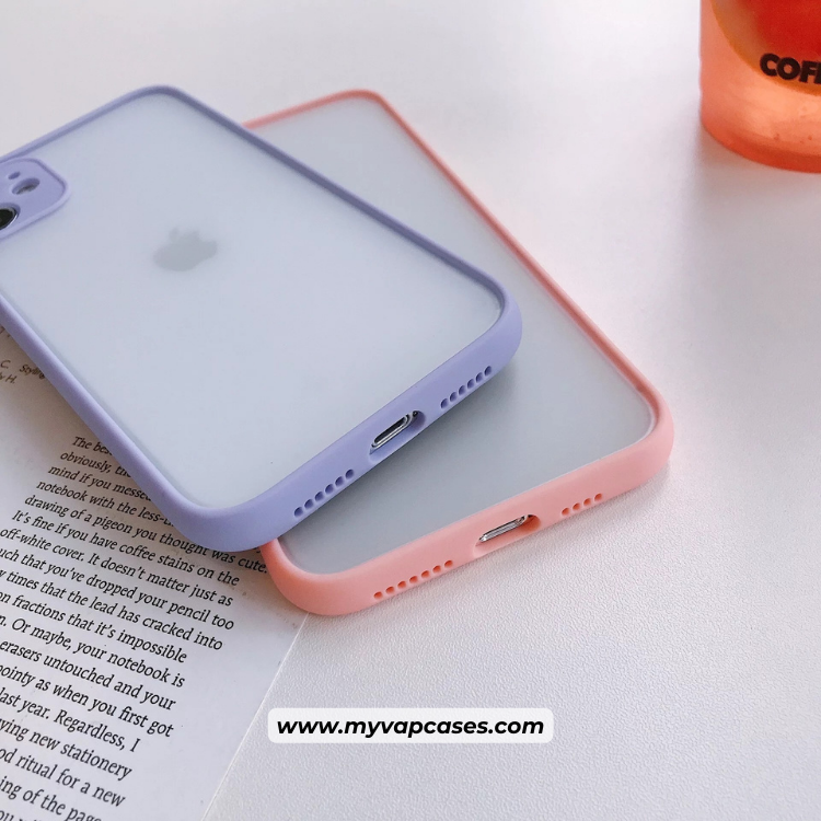 Purple Semi Transparent Shockproof Matte Phone Case