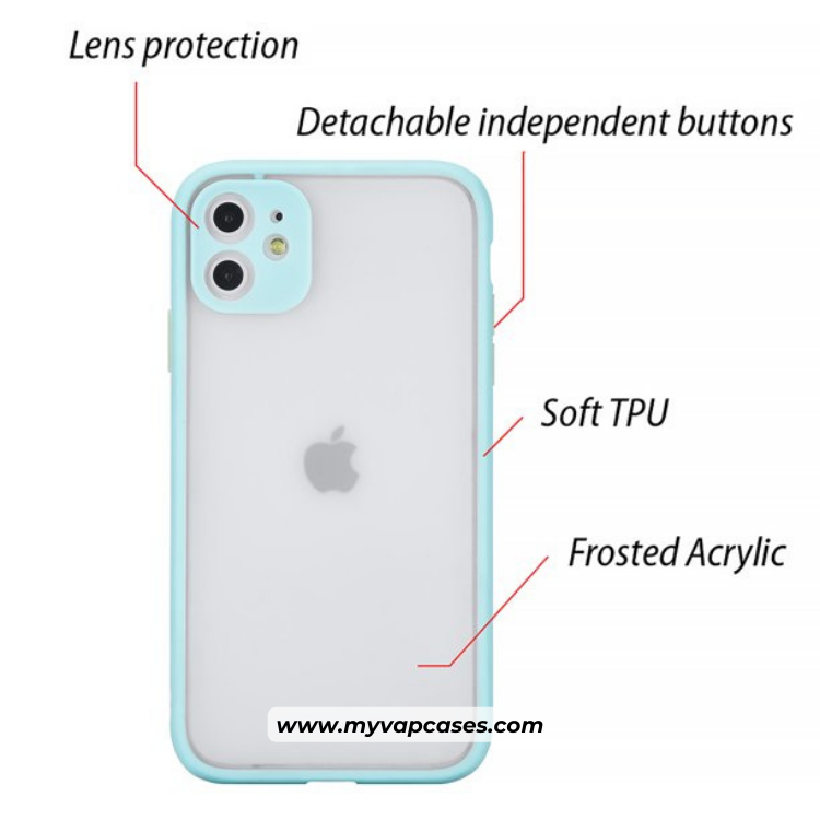 Mint Blue Semi Transparent Shockproof Matte Phone Case