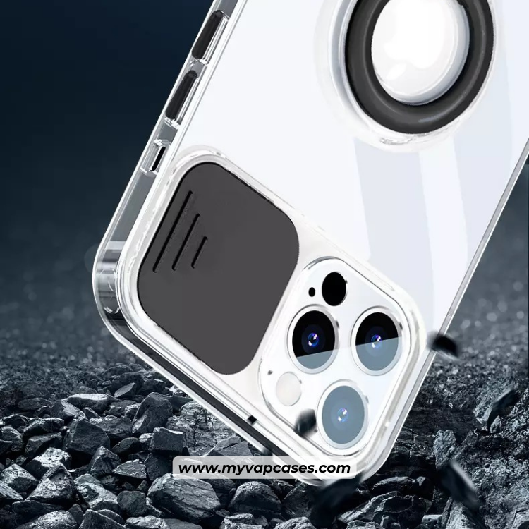 Transparent with Blue Slide Camera Protection Phone Case