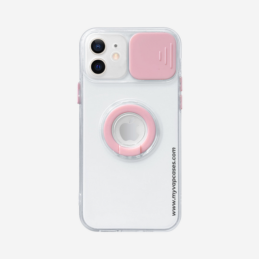 Transparent with Pink Slide Camera Protection Phone Case