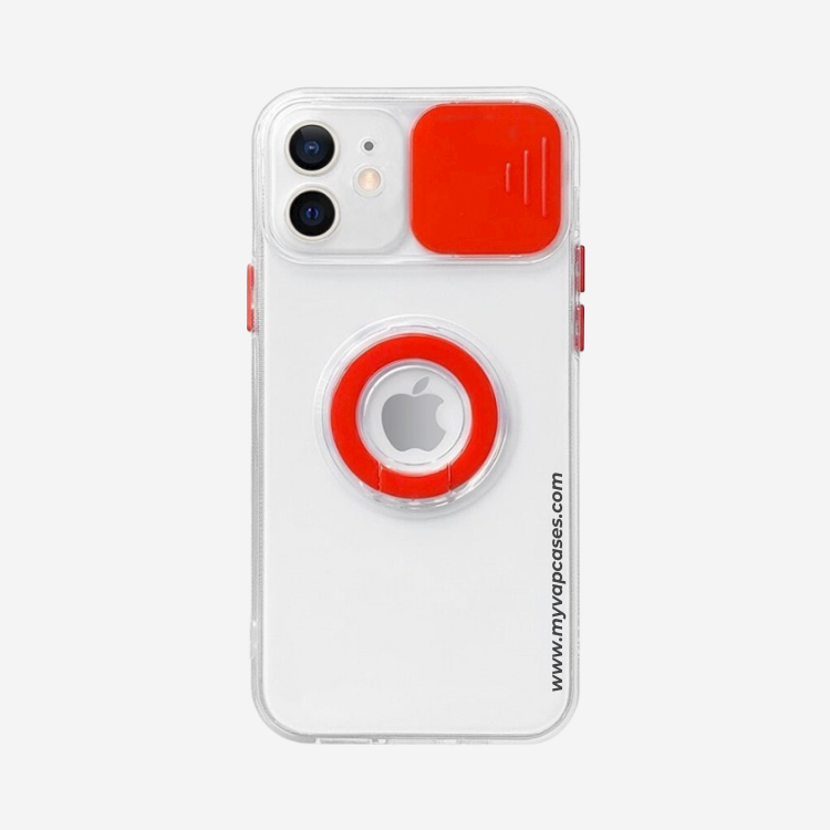 Transparent with Red Slide Camera Protection Phone Case