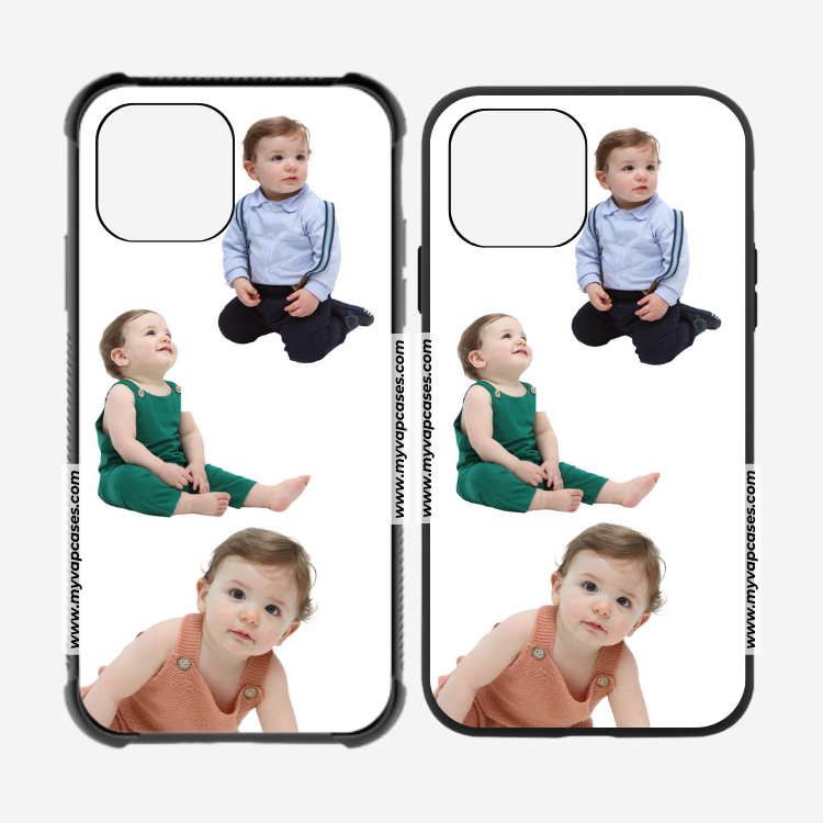 Baby Photos on White Background Rubber Phone Case