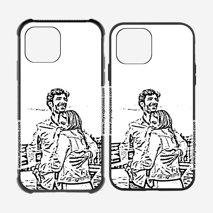 Black and White Sketched Photo Rubber Phone Case
