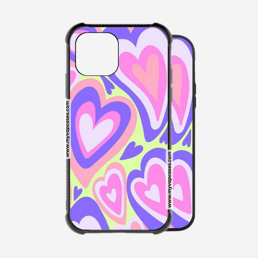 Merged Colorful Hearts Rubber Phone Case