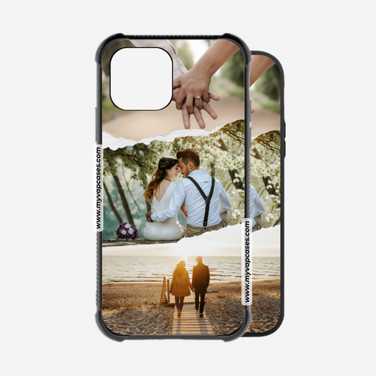 Ripped Paper Photos Rubber Phone Case