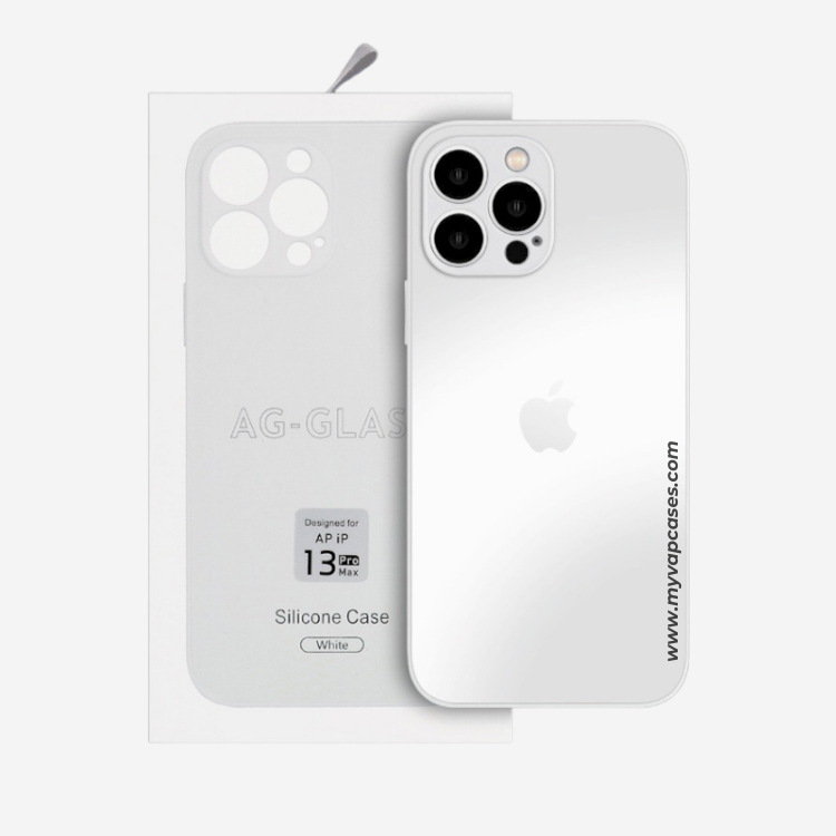 White AG Silicone with Camera Protection Phone Case